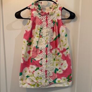 Floral Pink and White Sleeveless Dress size 4